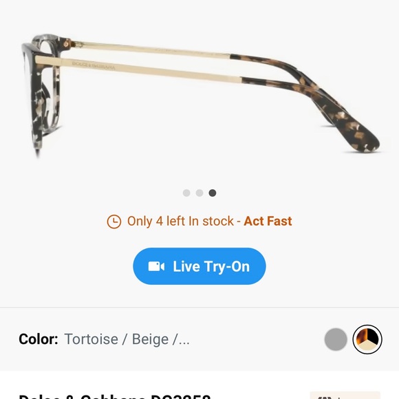 Dolce & Gabbana eyeglass frames DG3258 Tortoise, Beige, and Black - Picture 4 of 10